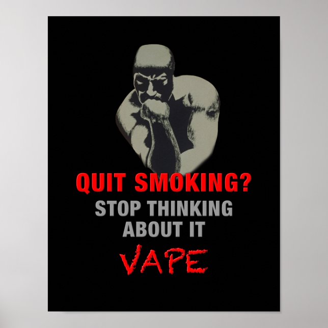 Man Thinking Vape Premium Poster Print (Vorne)