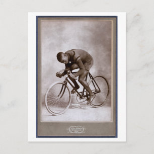 Man Vintag Foto Cyclist Postkarte