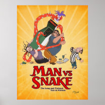 MAN VS SNAKE Don Bluth Poster von Kickstarter