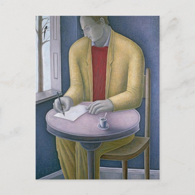 Man Writing 2004 Postkarte (Vorderseite)