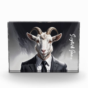 Man Ziege Anwalt Fantasie Biest tiergraue Kunst Fotoblock