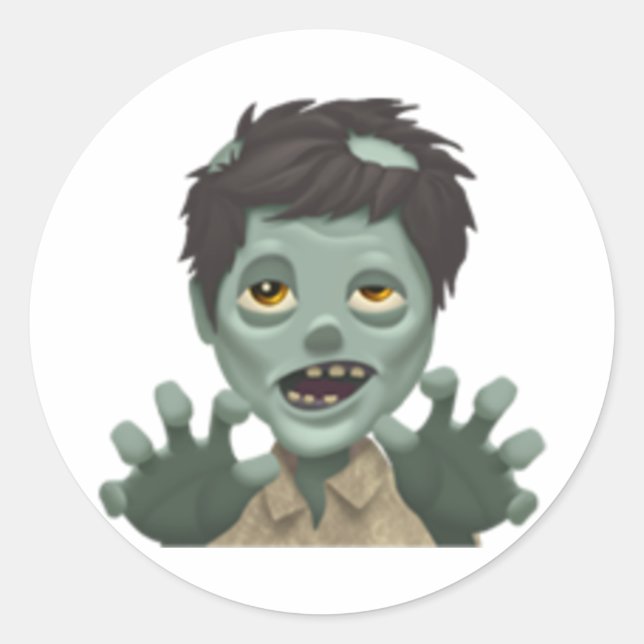 Man Zombie - Emoji Runder Aufkleber (Vorderseite)