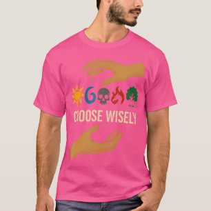 Mana-Symbole sammeln Magie - Wähle weise Blau T-Shirt