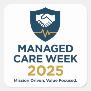 Managed Care Week 2025 - Aufkleberblatt (20) Quadratischer Aufkleber