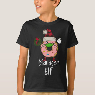 Manager-Elf-Quarantäne-Weihnachten-lustiges-Donut- T-Shirt