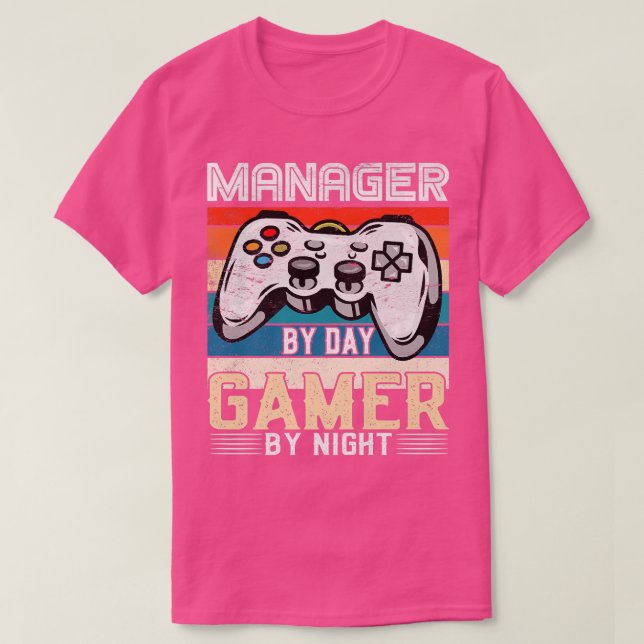 Manager für Gamer bei Nacht - Videospielfans Re T-Shirt (Design vorne)