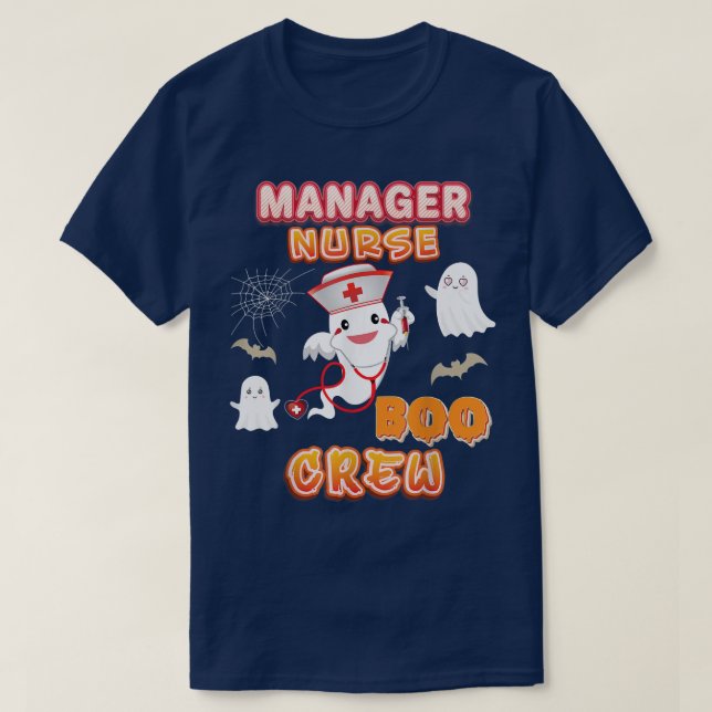 Manager Nurse Boo Crew Halloween Ghost Hexenkumpk T-Shirt (Design vorne)