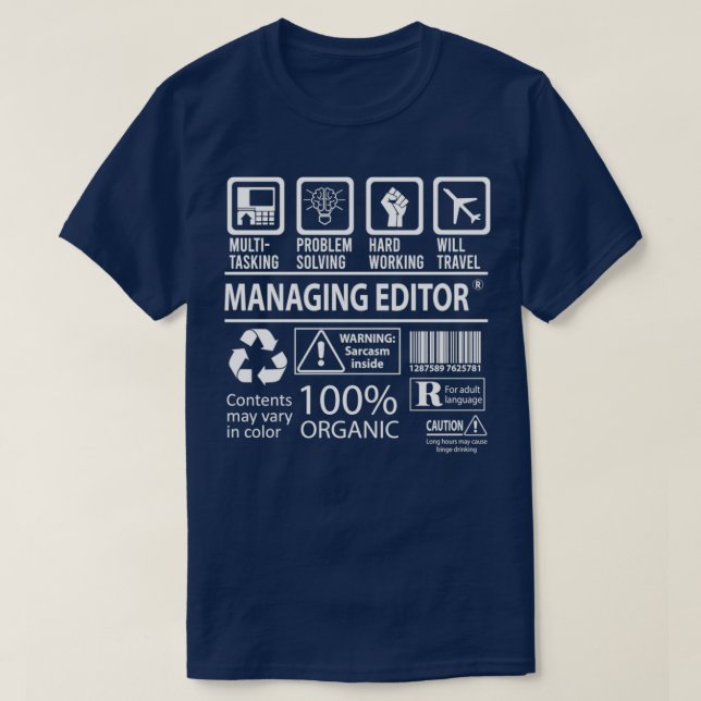 Managing Editor Multitasking Job Gift Item T-Shirt (Design vorne)