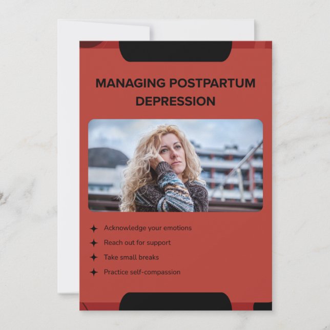 Managing Postpartum Depression Awareness Design Feiertagskarte (Vorderseite)