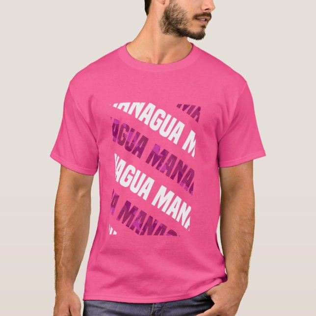 Managua Camouflage Pattern Pink Camouflage T-Shirt (Vorderseite)