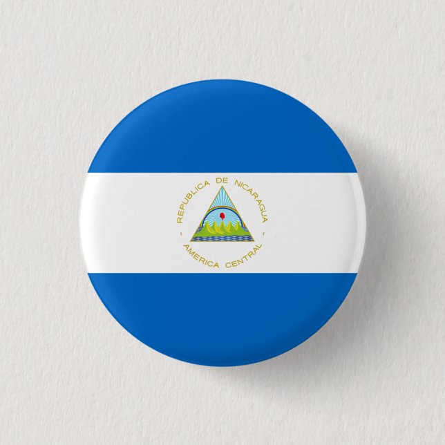Managua-Flagge, Flagge Nicaraguas Button (Vorderseite)