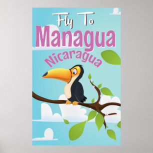 Managua, Nicaragua, ein altes Reiseplakat Poster