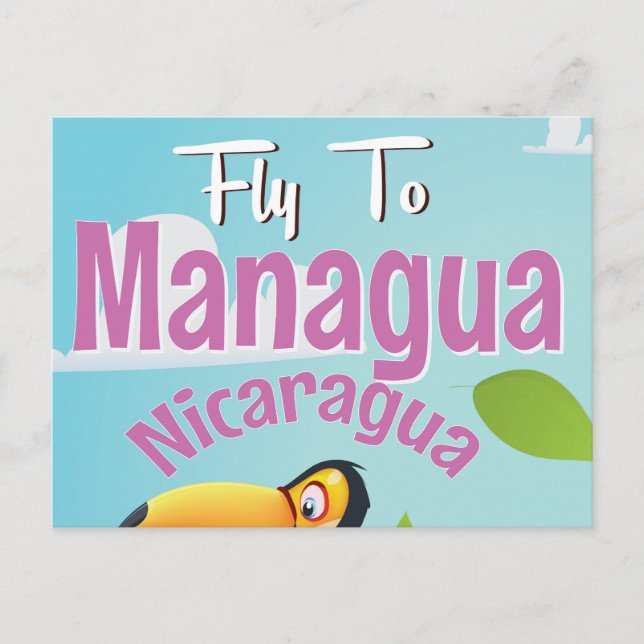 Managua, Nicaragua, ein altes Reiseplakat Postkarte (Vorderseite)
