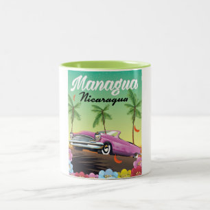 Managua - Nicaragua Reiseplakat Zweifarbige Tasse