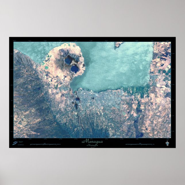 Managua, Nicaragua Satellitenposter Poster (Vorne)