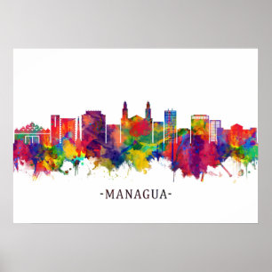 Managua Nicaragua Skyline Poster