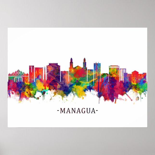 Managua Nicaragua Skyline Poster (Vorne)
