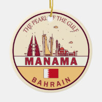 Manama Bahrain City Skyline Emblem