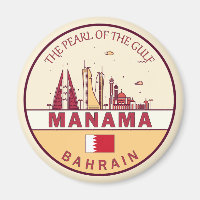 Manama Bahrain City Skyline Emblem