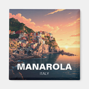 Manarola, Cinqua Terra Aquarell Magnet