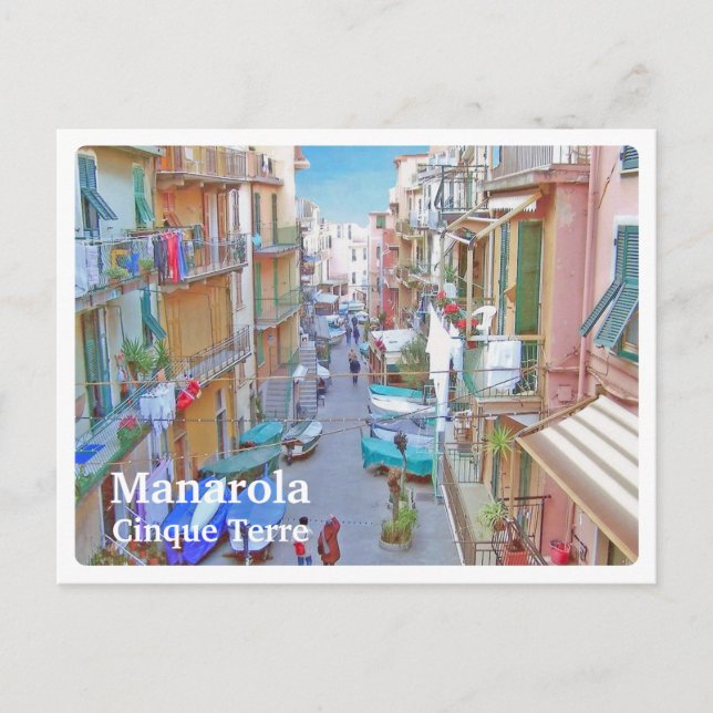 MANAROLA - Cinque Terre - Italien - ALTE STADT Postkarte (Vorderseite)