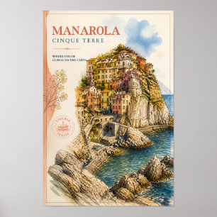 Manarola Cinque Terre Italienisches Küstenort-Wand Poster