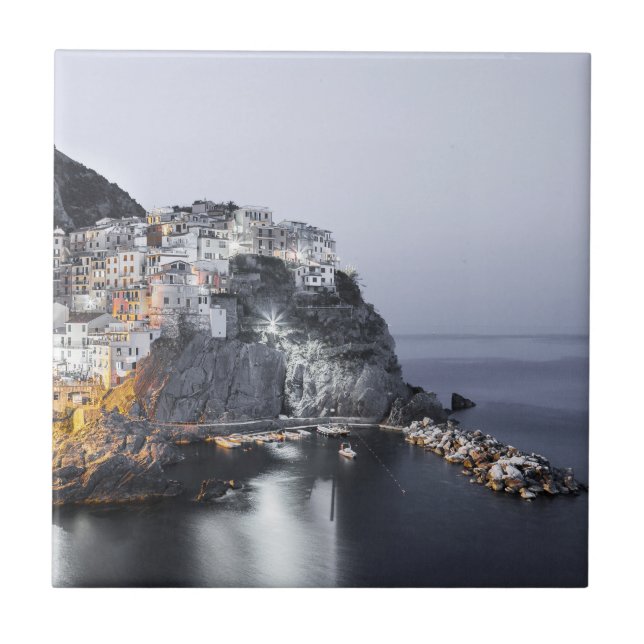 Manarola Cinque Terre Ligurien Italien Kunst, Dich Fliese (Vorderseite)