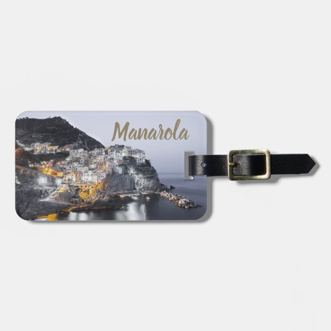 Manarola Cinque Terre Ligurien Italien Kunst, Dich Gepäckanhänger (Vorderseite horizontal)