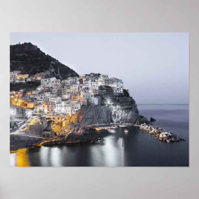 Manarola Cinque Terre Ligurien Italien Kunst, Dich Poster (Vorne)