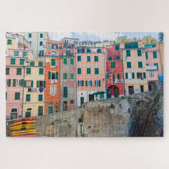 Manarola Gebäude, Cinque Terre, Italien Puzzle (Horizontal)