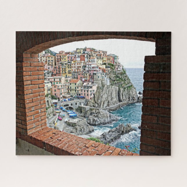 Manarola, Italien - Fensteransicht - 16x20 - 520 S Puzzle (Horizontal)