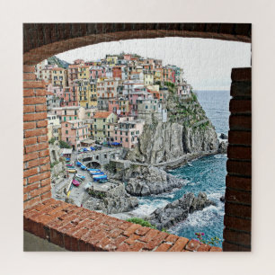 Manarola, Italien - Fensteransicht - 676 Stk. Puzzle