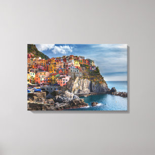 Manarola ItalyCliffside bringt Panorama-Leinwand Leinwanddruck