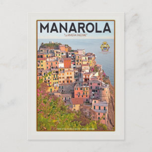 Manarola Vineyard Hafen - auf weiß Postkarte