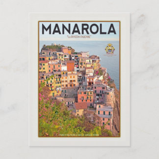 Manarola Vineyard Harbour - auf Weiß Postkarte
