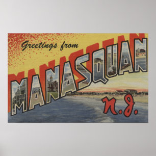 Manasquan, New-Jersey - große Buchstabe-Szenen Poster