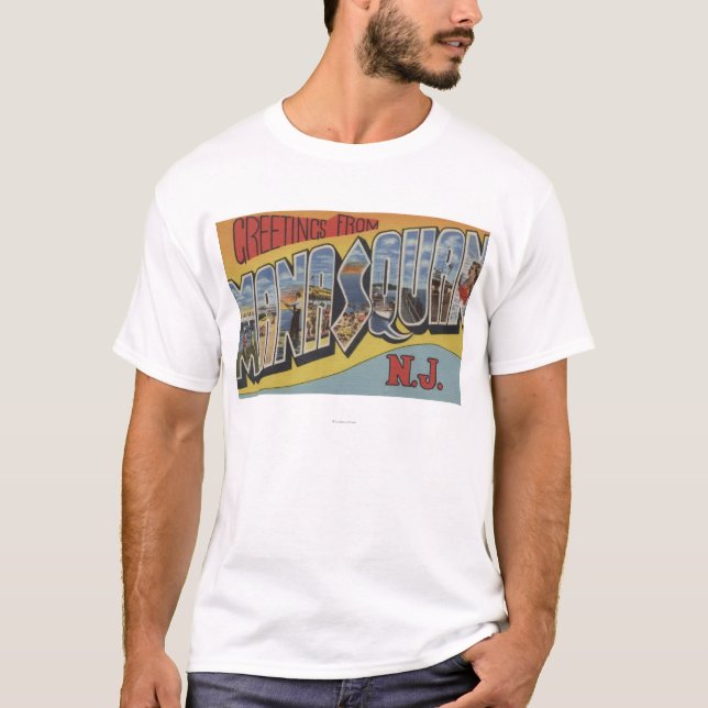 Manasquan, New-Jersey - große Buchstabe-Szenen T-Shirt (Vorderseite)