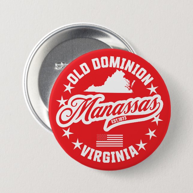 Manassas, Virginia Button (Vorne & Hinten)