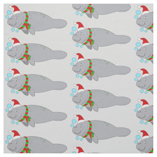 Manat mit Weihnachtsmannmütze und Scarf Stoff (Muster)