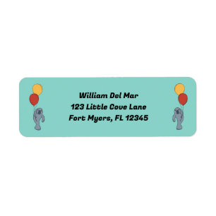 Manatee and Balloons Custom Birthday Party