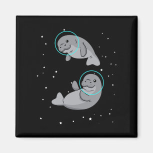 Manatee Astronaut Gift Women Space Manatee Magnet