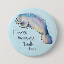 Manatee Awareness Month, Aquarellmauer Button