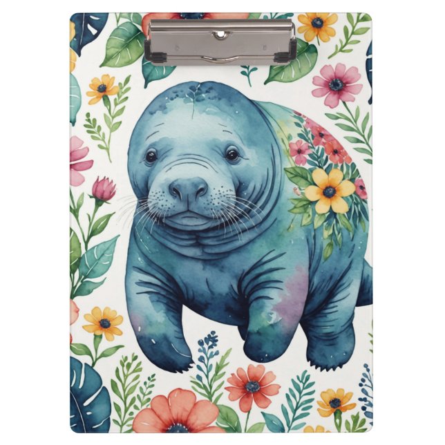 Manatee Baby Shirt Klemmbrett (Vorderseite)