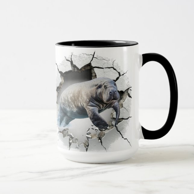 Manatee bricht durch Mauer Tasse (Rechts)