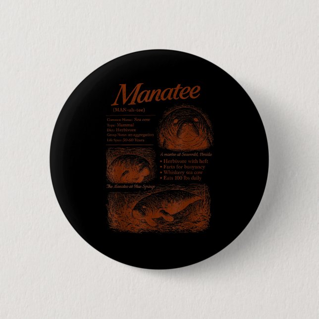 Manatee-Definition 90er respektiere die Einheimisc Button (Vorderseite)
