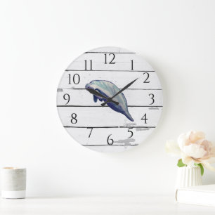 Manatee Florida Wildlife Decke Rustikale Shiplap Große Wanduhr