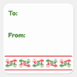 Manatee Holiday Quadratischer Aufkleber