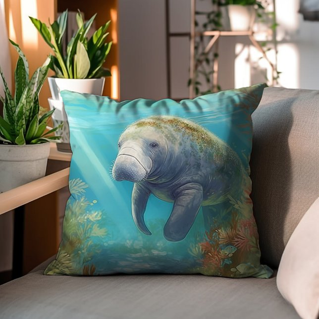 Manatee im Meer Kissen (Von Creator hochgeladen)