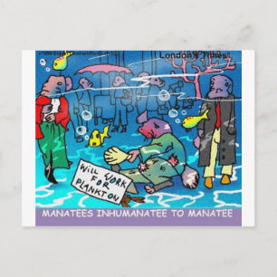Manatee Inhumatee Funny T-Shirts Tasse Cards Etc Postkarte