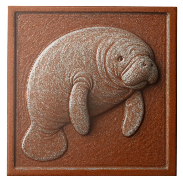 Manatee - Keramik Tile Fliese (Vorderseite)